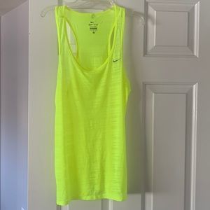 Nike Neon yellow tiger stripe sheer racer back top. Like new. Perfect condition